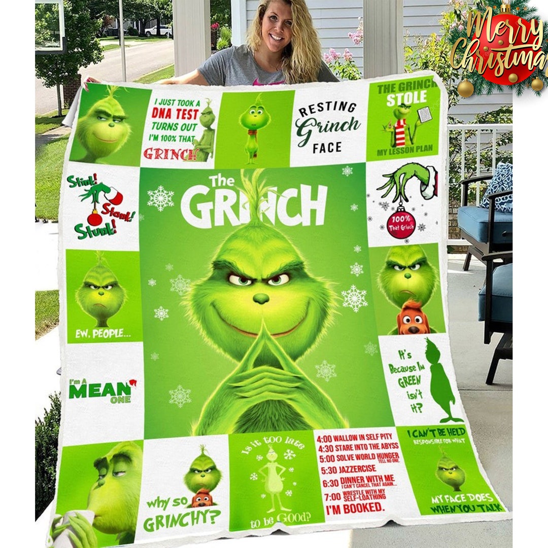 Grinch Blanket Custom Grinch Christmas Soft Cozy Blanket Etsy Australia