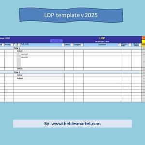 LOP - Open actions list - Excel template - v2025