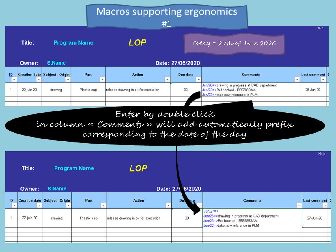 LOP List of open points Excel template Etsy