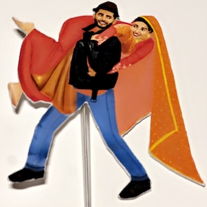 DDLJ cake topper / Mehndi cake topper / henna cake topper