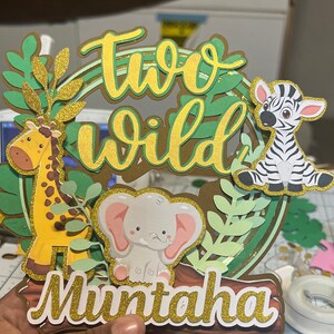 Two Wild cake topper  / Wild two cake topper / Birthday cake topper/animal wild one, two, three, Four, Five  / Safari birthday