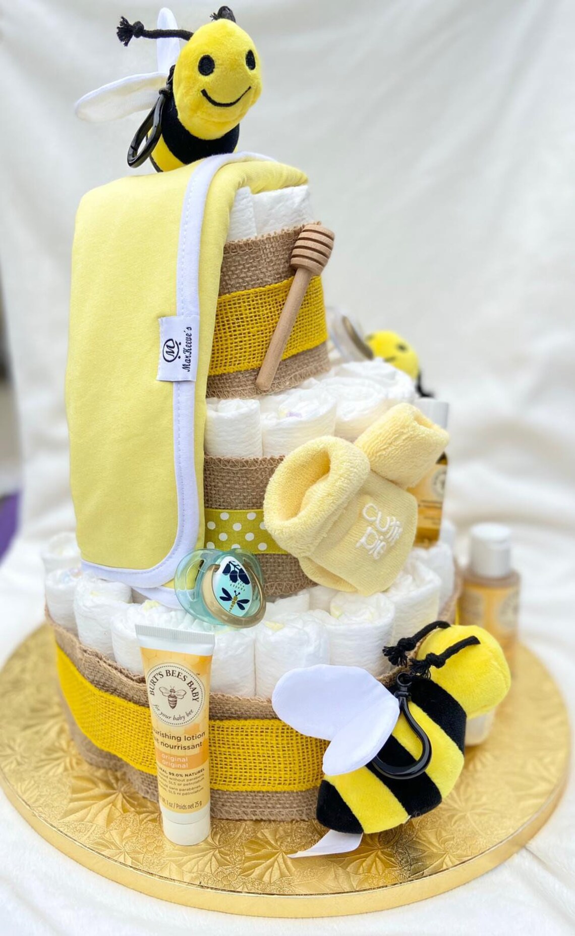 Baby diaper cake / Burts Bee diaper cake / baby shower / Etsy