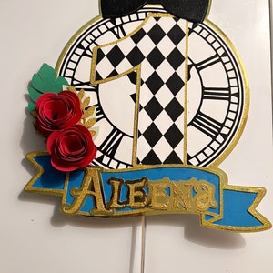 Alice in Wonderland cake topper/ birthday cake topper/ Alice in Wonderland birthday cake topper