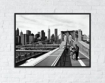 New York City Printable Wall Art | Brooklyn Bridge Black and White Photo | NYC Print | City Art | NYC Art Print | Digital Download