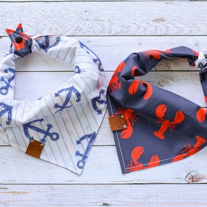 Sea Captain - Reversible Dog Bandana, Tie and Snap