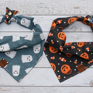 Boo - Reversible Dog Bandana, Tie and Snap