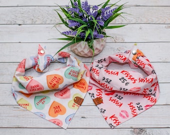 Sweetheart - Reversible Dog Bandana, Tie and Snap
