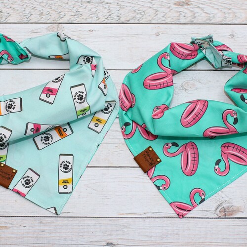 Boo Reversible Dog Bandana Tie and Snap Etsy