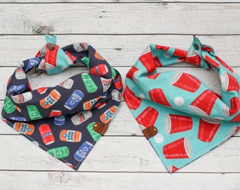 College Nights - Reversible Dog Bandana, Tie and Snap