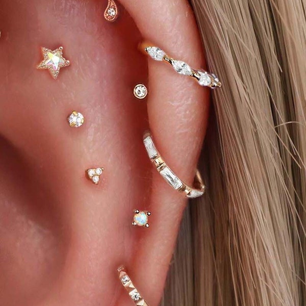 Helix Earring, Cartilage Hoop, Tragus Clicker, Conch Ring, Rook Earrings, Snug Piercing, Anti-Tragus Jewelry, Forward Helix Jewellery