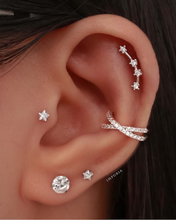 Helix Earring, Cartilage Stud, Conch Piercing, Tragus Jewelry