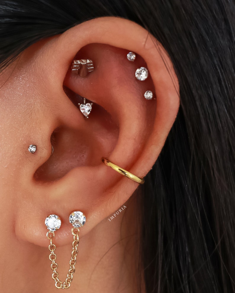 Rook Piercing Jewelry Rook Earring Gold Rook Jewellery Rook Etsy