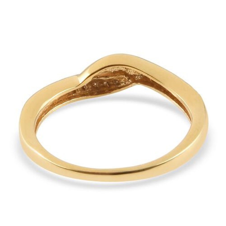 Diamond Bypass Ring in Gold Plated Sterling Silver Wedding Ring Engagement Ring Handmade Jewelry Gift For Her