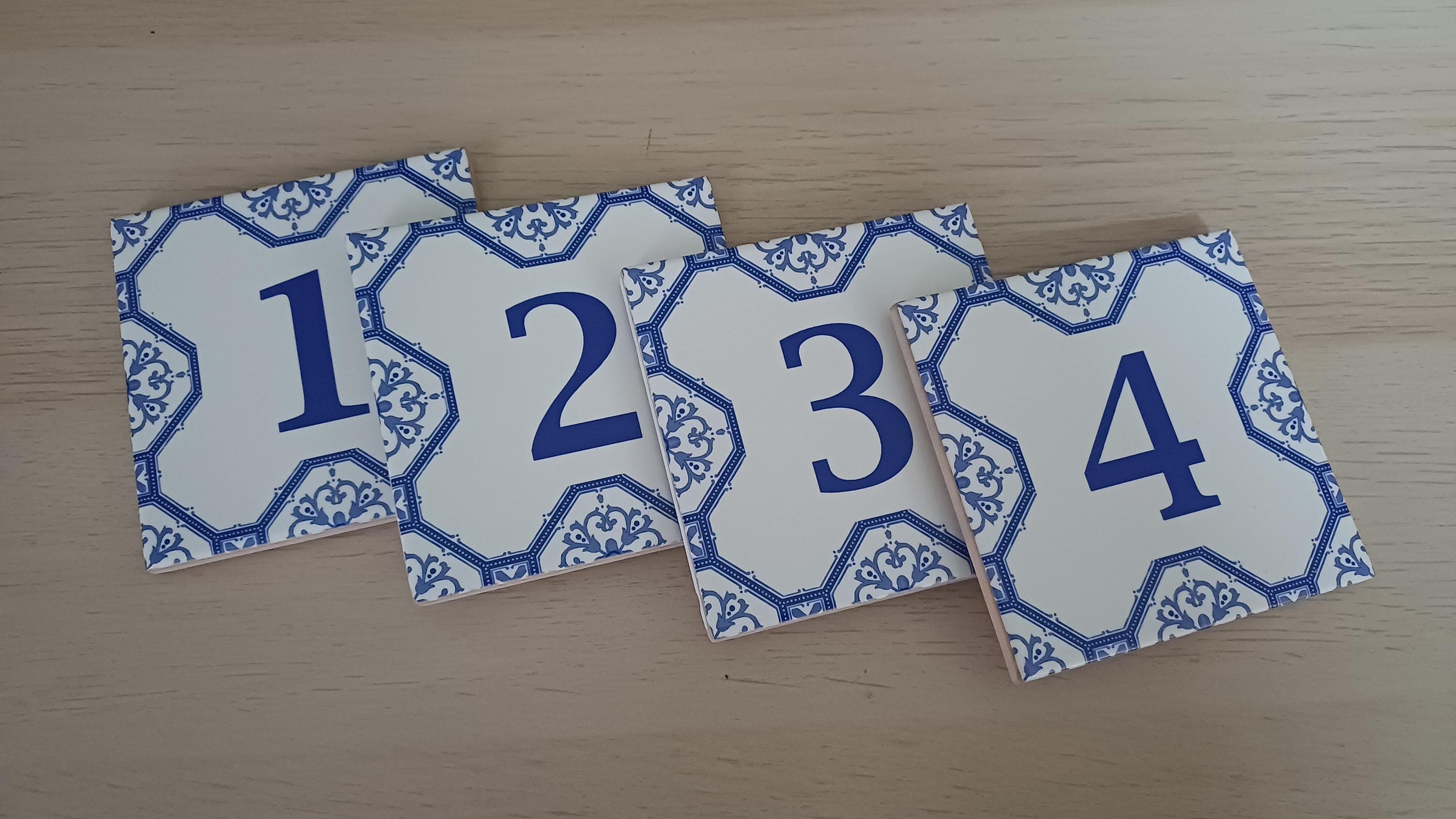 Azulejo Tile Table Number Portuguese Tiles Wedding Decor Azulejo Tile Table Number Portuguese Tiles Wedding Decor