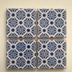Azulejos Portugal, Tile, coasters set, inspired in the portuguese blue tiles, 10 x 10 cm -   Lisboa