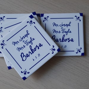 Azulejos Portugal, cadeaux de mariage personnalisés, réservez la date - P