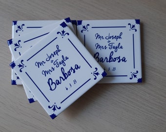 Azulejos Portugal, Custom Wedding favours, save the date - P