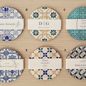 Wedding Favours, Wooden Coasters,  Azulejos of Lisbon, Portugal Wedding, customized wedding coasters, corporate events in Lisbon