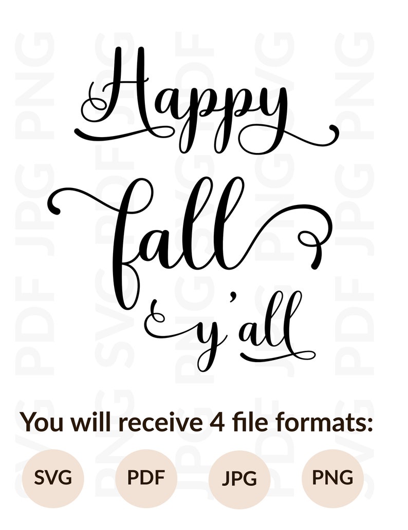 Happy Fall Y'all Sign SVG File for Cricut Happy Fall - Etsy