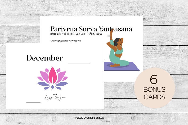 Yoga Advent Calendar for Adults. DIY Printable Cards. Instant Etsy