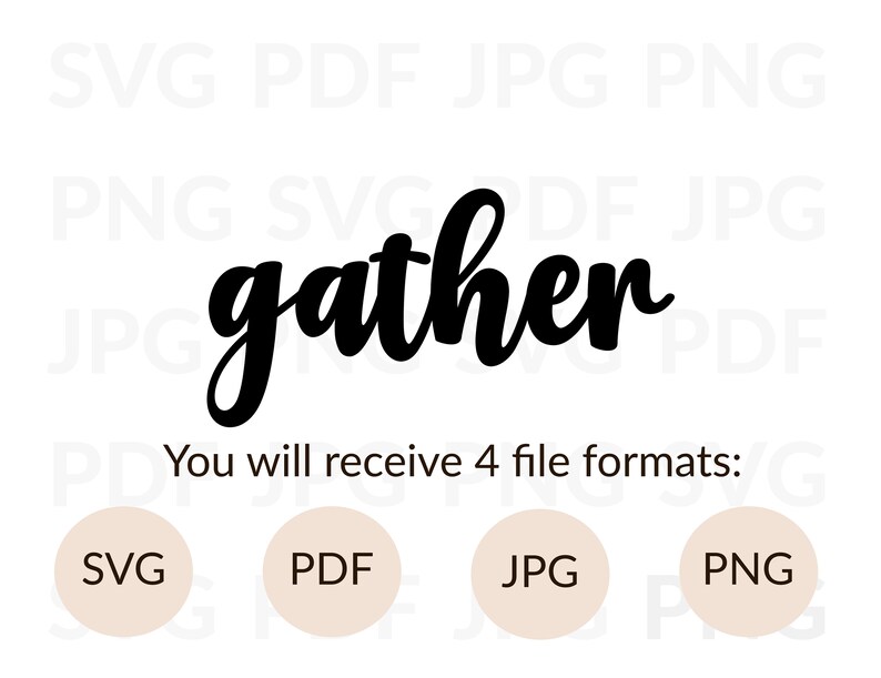 Gather SVG File for Cricut Gather Wall Sign Handwritten Etsy