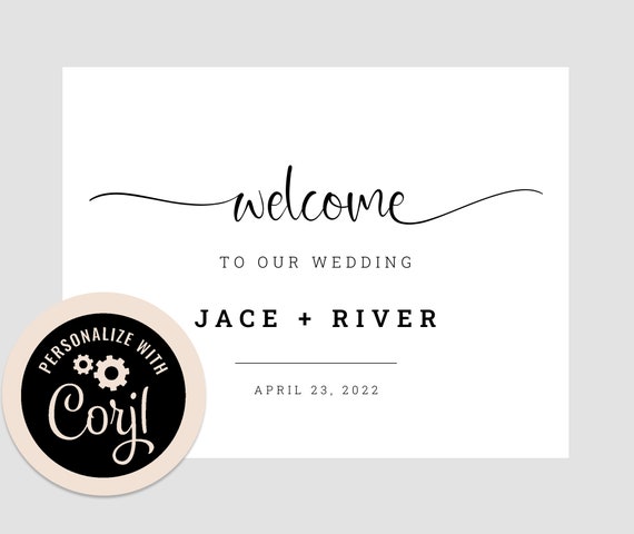 Editable Welcome Wedding Sign Wedding Sign Welcome To Our Etsy