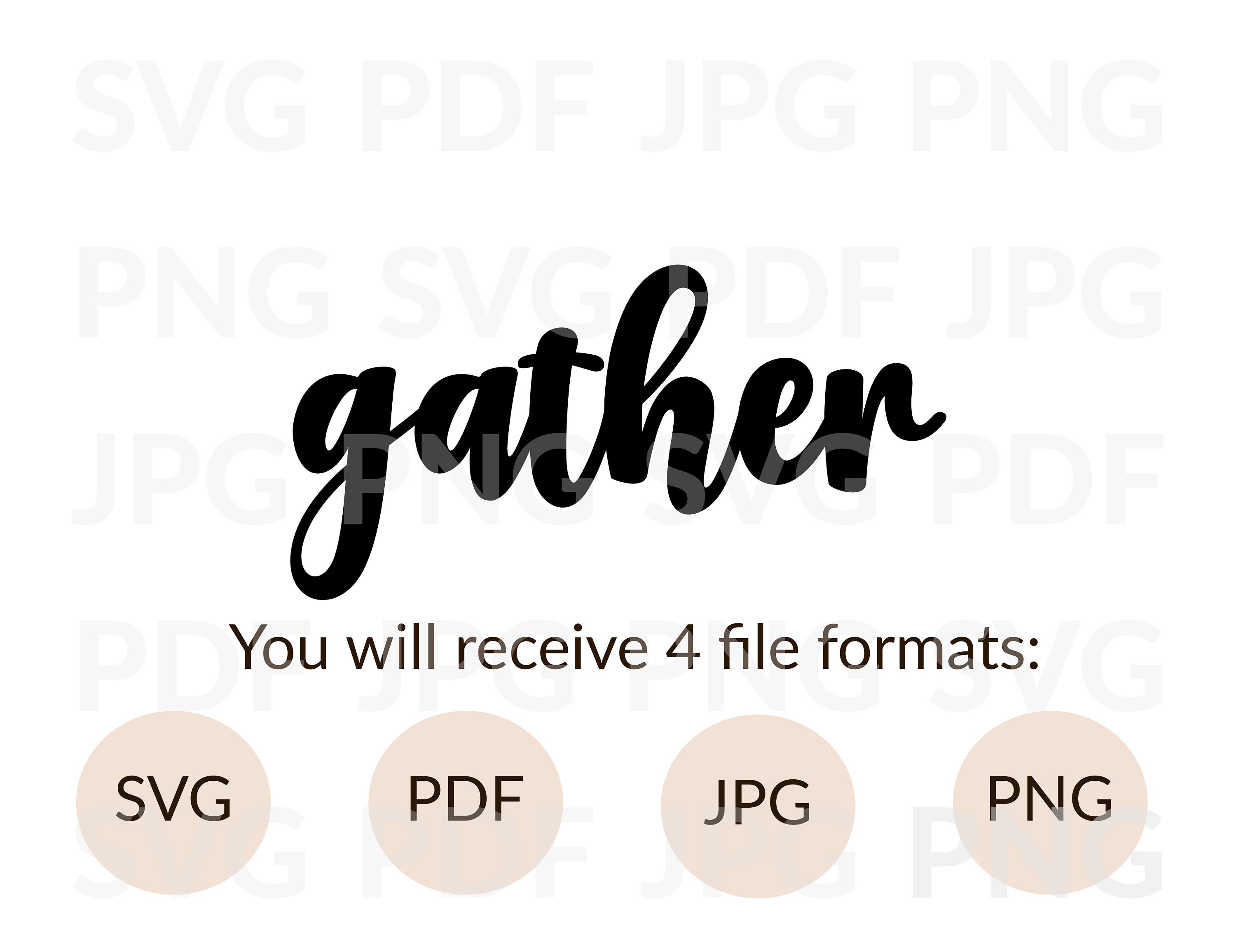 Gather SVG File for Cricut Gather Wall Sign Handwritten - Etsy