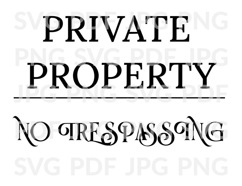 No Trespassing Sign SVG PDF PNG Instant Download and Etsy
