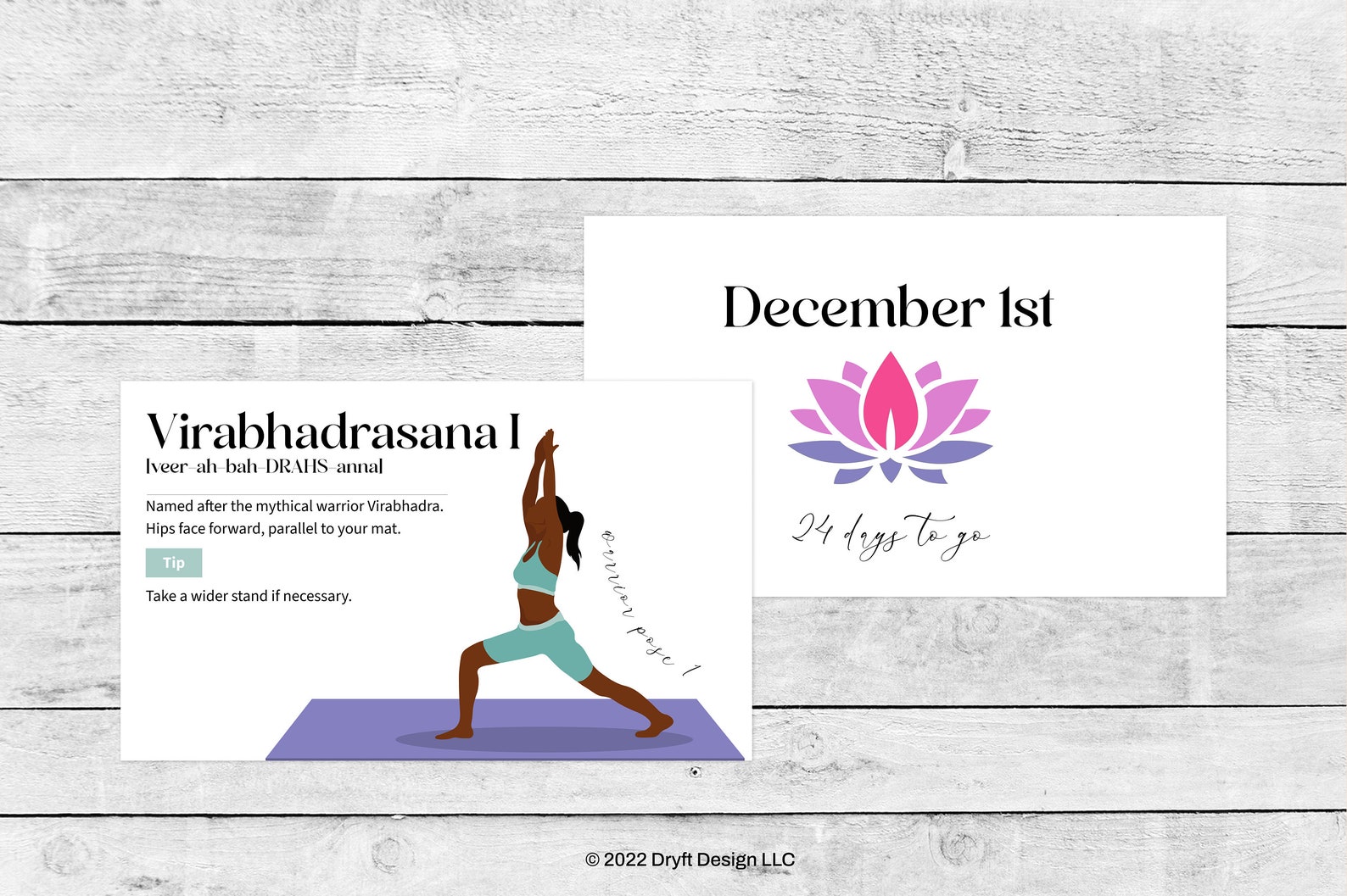 Yoga Advent Calendar for Adults. DIY Printable Cards. Instant Etsy
