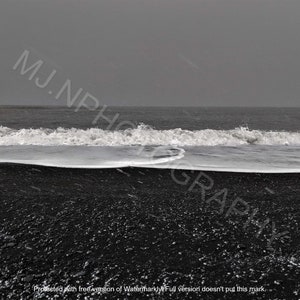 Black Sand Beach Snow Storm in Iceland - Landscape Photography