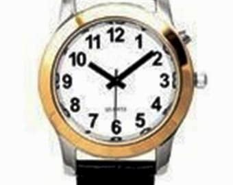Men&#39;s Deluxe Talking Wrist Watch Two Tone for the Blind and Low Vision
