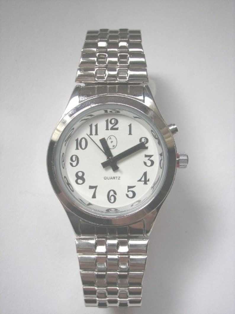 Men's Deluxe Talking Wrist Watch Silver Tone for the Blind Etsy