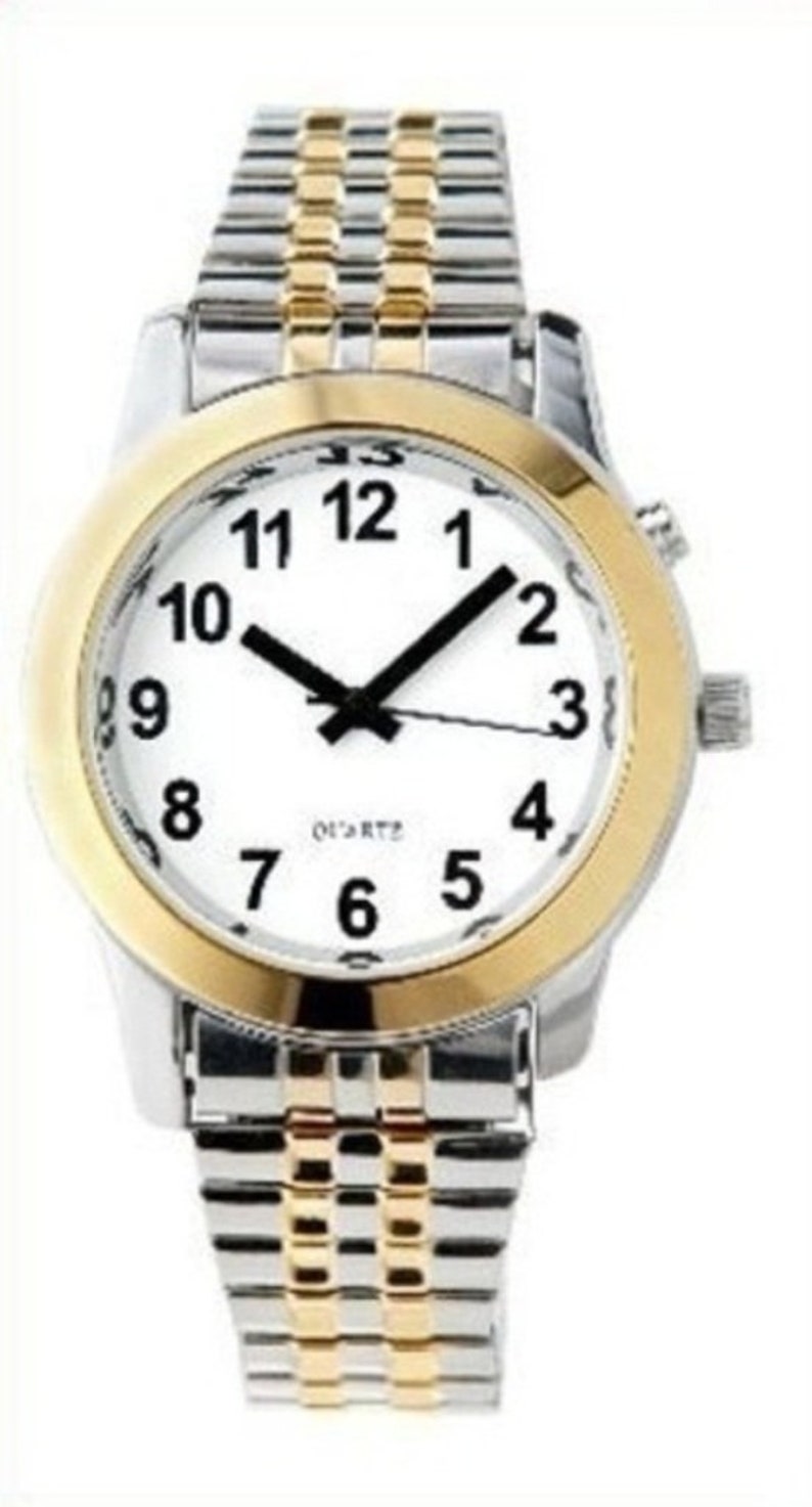 Men's Deluxe Talking Wrist Watch Two Tone for the Blind and Low Vision Etsy Men's Deluxe Talking Wrist Watch Two Tone for the Blind and Low Vision Etsy