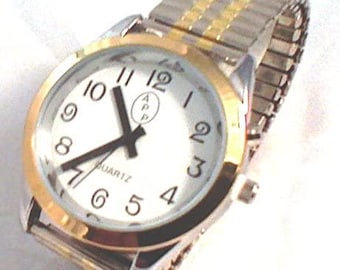 Men&#39;s Deluxe Talking Wrist Watch Two Tone for the Blind and Low Vision
