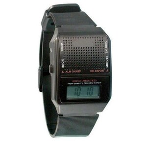 English Talking Wrist Watch-E Z to read E Z TO Hear English Voice Square Face