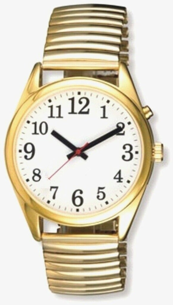 Extra Large FACE Talking Wrist Watch Gold Tone Great for Low Etsy