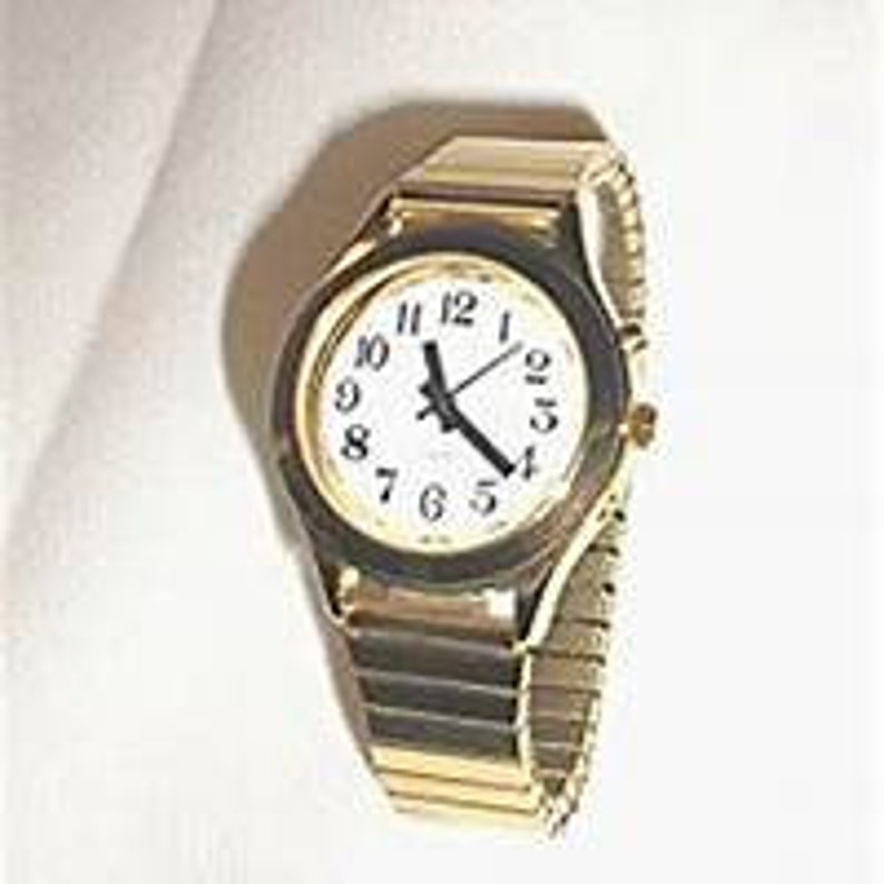 Ladies Deluxe Spanish Talking Wrist Watch Gold Tone for Low Vision or