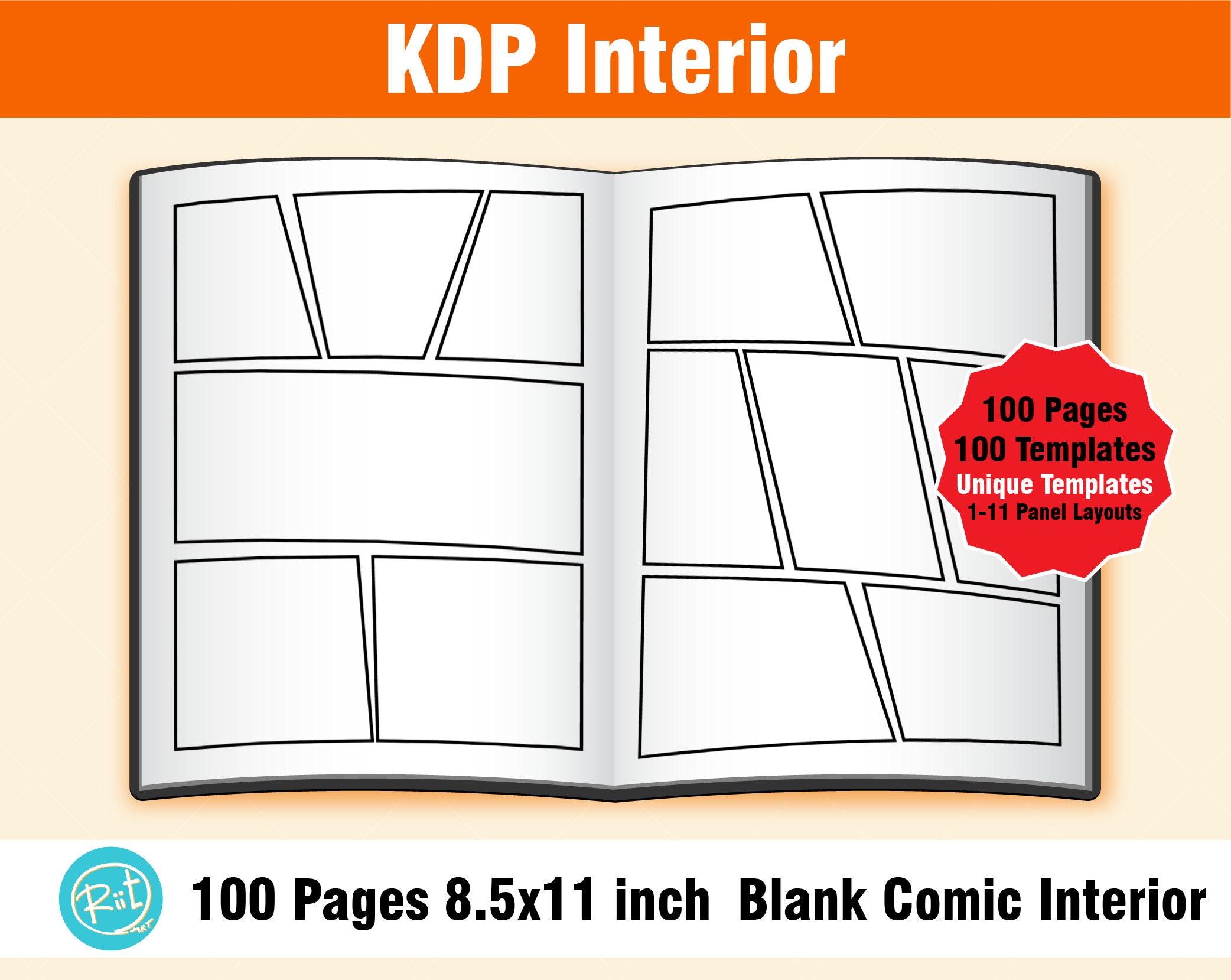 Blank Comic Book, Soft Cover, 100 Pages