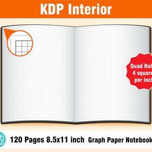Graph Paper Notebook: Large Simple Graph Paper Journal - 120 Quad Ruled 4x4 Pages 8. 5 X 11 Inches - Grid Paper Notebook for Math and Science Students