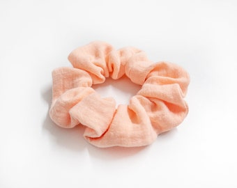 Scrunchie made of muslin Peach Fuzz | Cotton hair tie | Organic, sustainable