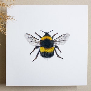 Postcard bumblebee square Card Bee environmentally friendly image 2