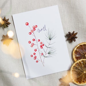 Weihnachtskarte Noël | Postkarte Tannenzweig | umweltfreundlich