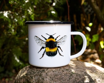 Emaille Tasse Hummel | Camping Becher Biene