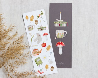 Bookmark Autumn Hygge | individually or as a set of 3 | Watercolor motifs | PEFC
