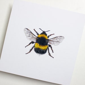 Postcard bumblebee square Card Bee environmentally friendly Karte ohne Umschlag