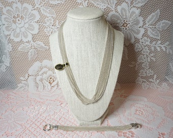 Joan Rivers Designer Silver Tone Popcorn Rope Chain Necklace and Bracelet Set