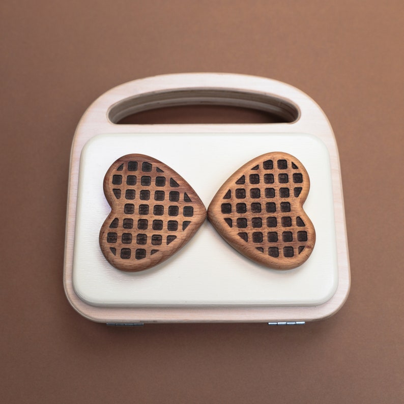 Wooden Toy Waffle Maker Wooden Waffles Wooden Kitchen Toys Etsy