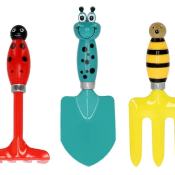 Children's Set of 3 Tools "Insects" For little gardeners