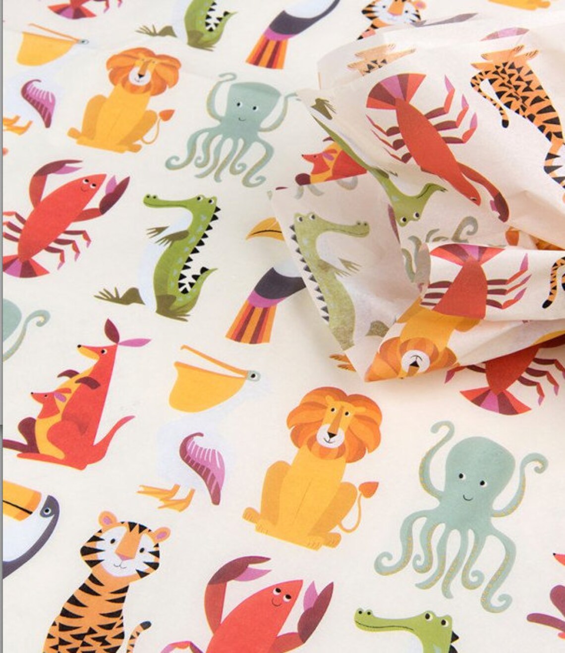 Tissue Paper Animals Colourful Creatures / Folk Doves Etsy