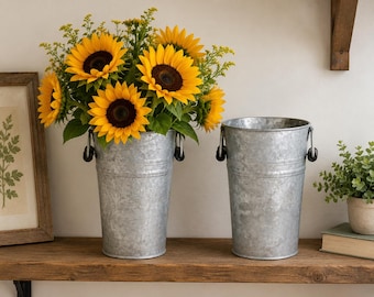 Flower Vase with side handles in zinc (slightly damaged)
